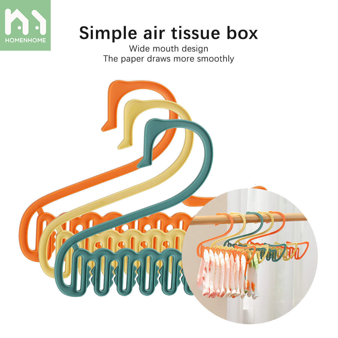 Homenhome 3pcs Dormitory multi-functional cute swan towel socks underwear drying clip（mixed color） ราคา 75 บาท*ส่งฟรี