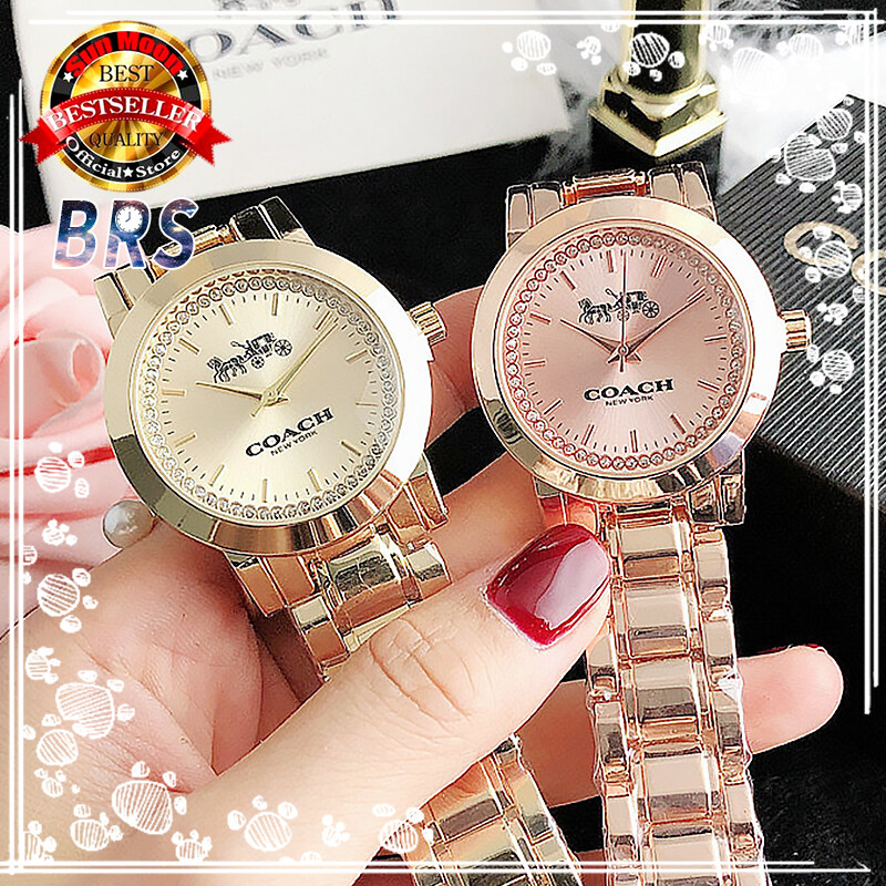 Hàng Sẵn Có! Đồng Hồ Đeo Tay COACH Nữ Nguyên Bản Có Thương Hiệu Đồng Hồ Vàng Sang Trọng Phụ Nữ Bằng Thép Không Gỉ Thời Trang Dạ Quang