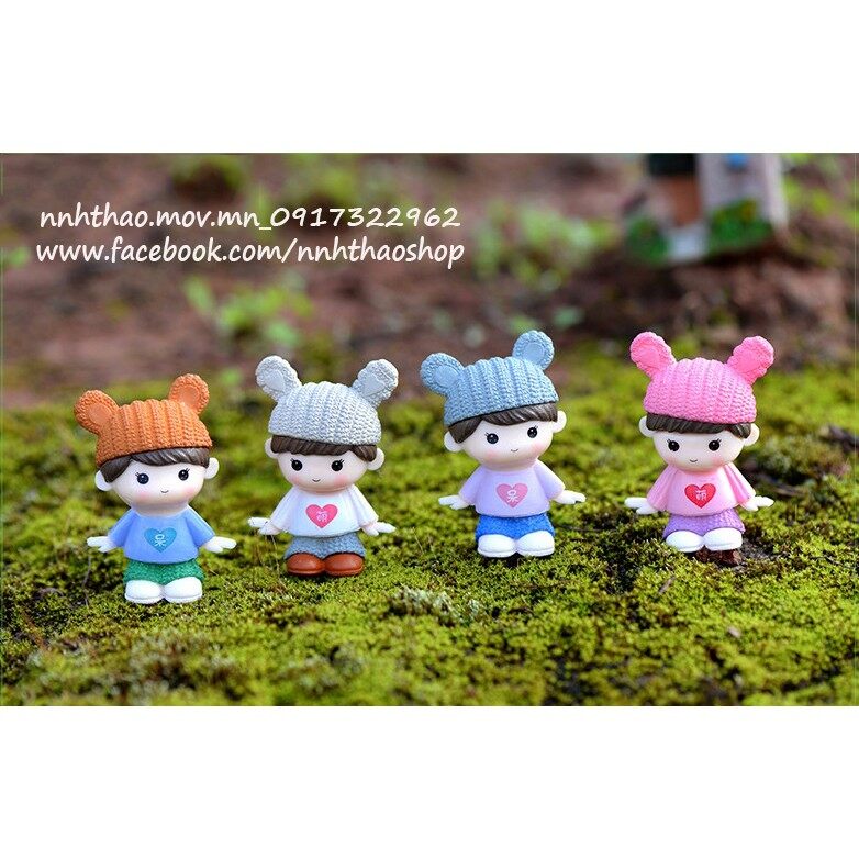 Tượng chibi bé trai trang trí mô hình, tiểu cảnh