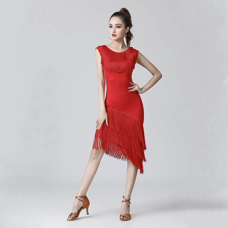 2023-Lady-Latin-Dance-Practice-Performance-Dresses-Black-Red-Tassel-Women-Clothing-For-Cha-Cha-Ruma (5)