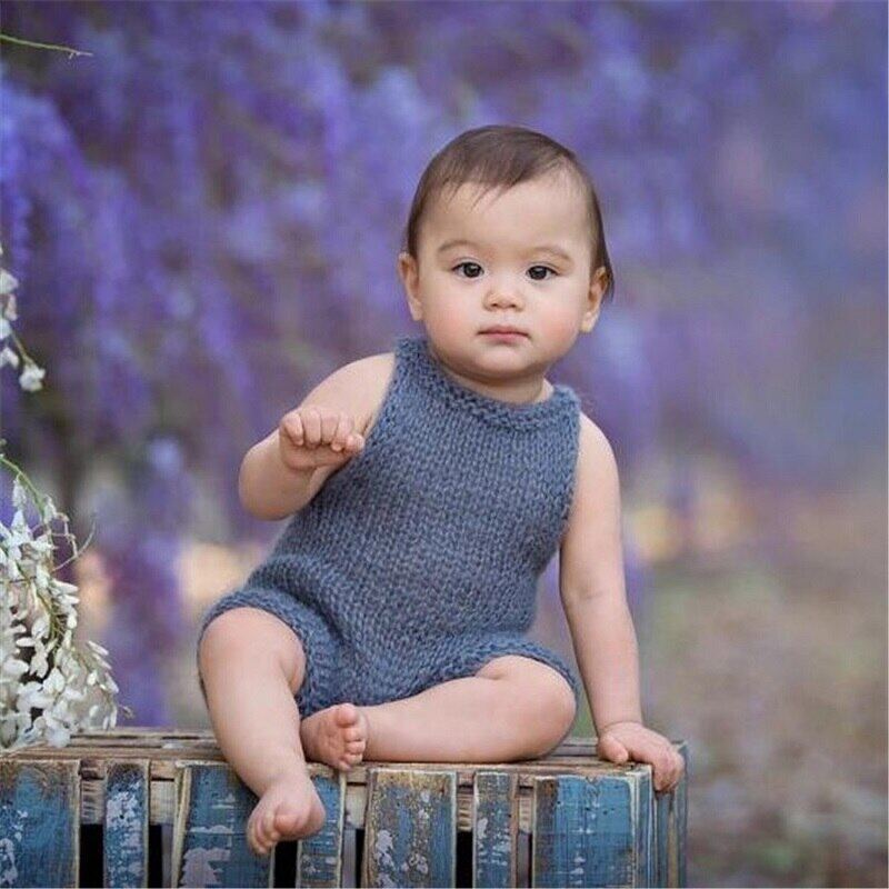 Romper Chụp ảnh bé trẻ sơ sinh nam Kit đạo cụ trang phục 0 tháng Crochet