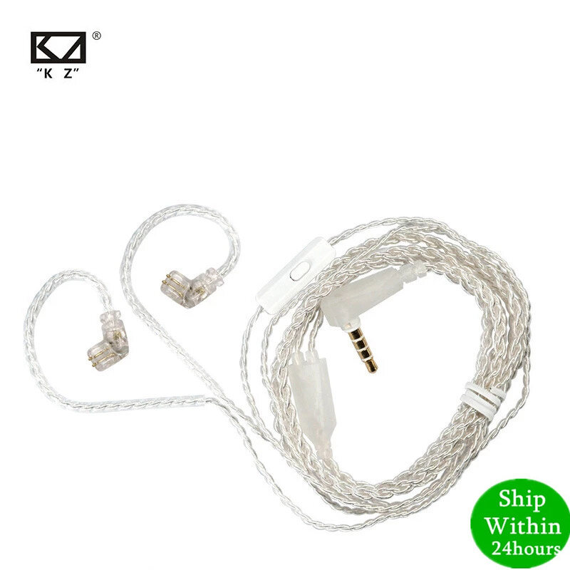 KZ ZSX/ZSN Pro/ZS10 Pro/AS16 Tai Nghe Mạ Bạc Nâng Cấp Cáp 2PIN Pin 0.75Mm Độ Tinh Khiết Cao Không Có Oxy Đồng Dây Tai Nghe