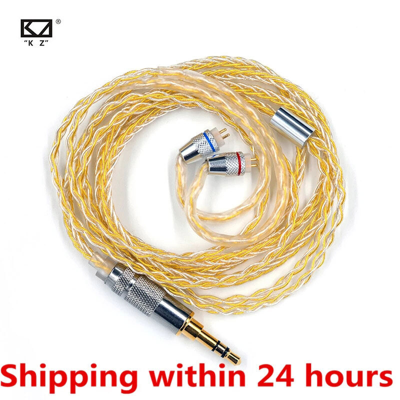 KZ Earphones Gold Silver Mixed plated Upgrade cable Headphone wire for ZS10 Pro ZSN AS10 AS06 ZST ES4 ZSN Pro BA10 ES4 ZSX C12