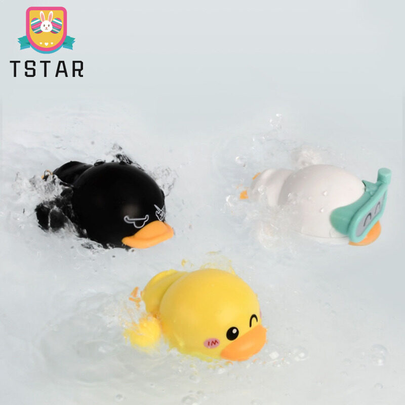TS ready stock Baby Clockwork Little Yellow Duck Bath Toys Cute Cartoon