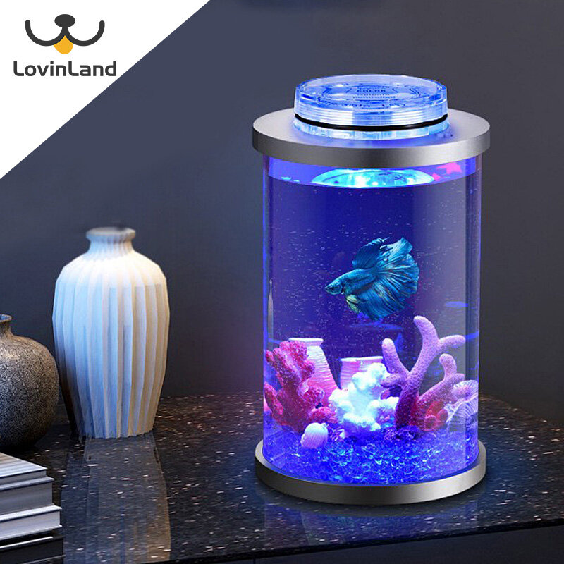 [Lovinland] Bể Cá Betta Bể Cá Acrylic Mini Để Bàn Bể Cá Xem Siêu Nhỏ (8*13Cm)