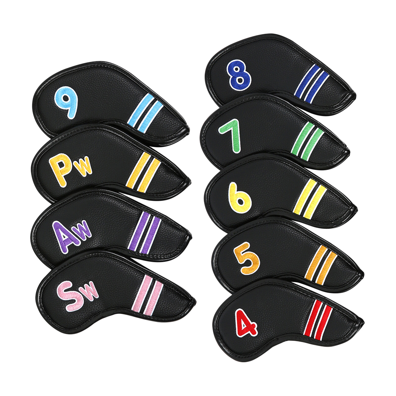 Aternee 9x หัวกอล์ฟเหล็กครอบคลุม Headcovers Wedges พร้อม Tag