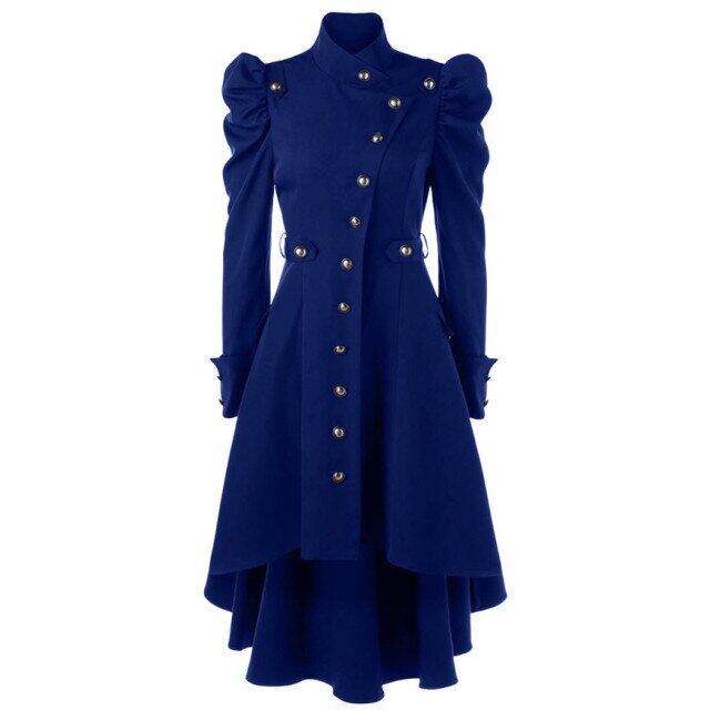 2019เสื้อผู้หญิง Vintage Steampunk ยาว Gothic Overcoat สุภาพสตรีแจ็คเก็ตรีโทร Luxury ยี่ห้อ Dovetail Veste Femme