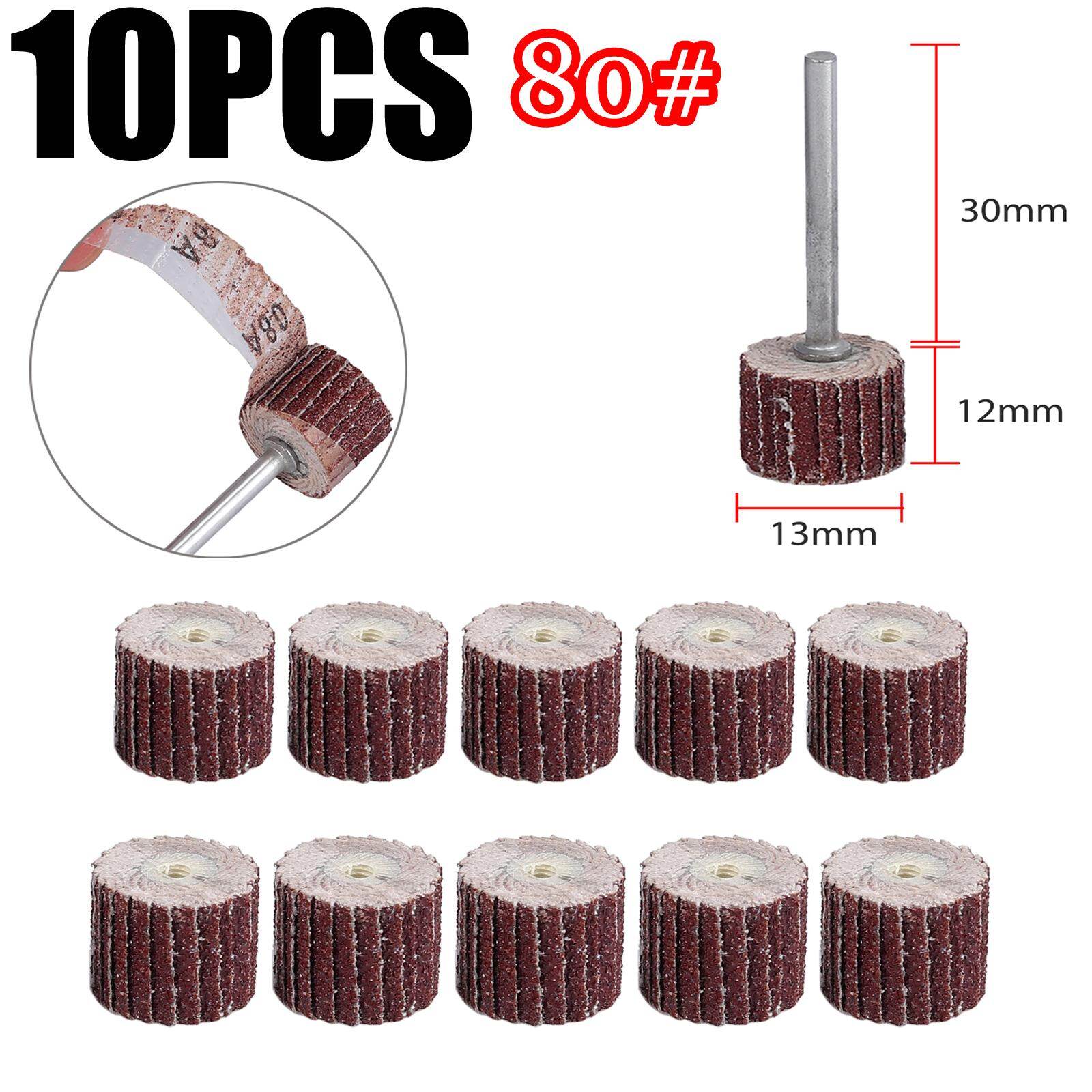 Proster 10 cái 80 # bánh mài trục chà nhám giấy nhám khoan ba lan đĩa dụng cụ xoay 12mm