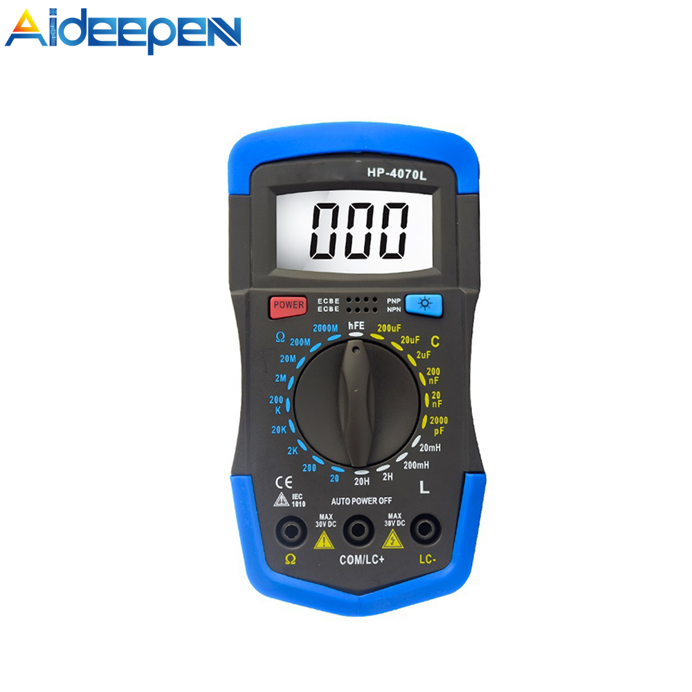Đồng hồ đo điện dung vạn năng kỹ thuật số aideepen holdpeak hp-4070l công cụ chẩn đoán 2000pf-200μf với màn hình lcd có đèn nền