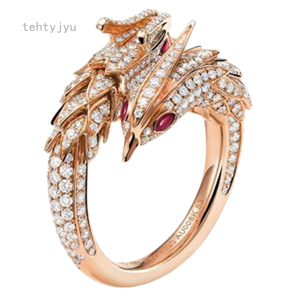 Yt-hàn Quốc Rồng Vàng Phượng Hoàng Cặp Đôi Nhẫn Cưới Điều Chỉnh Nhẫn Trang Sức Cho Nam Và Nữ