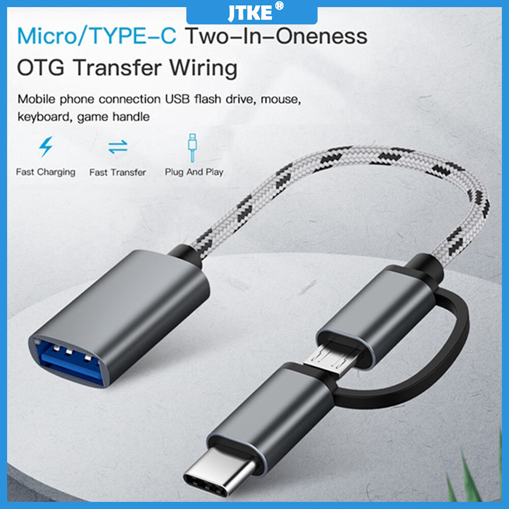 JTKE Bộ Chuyển Đổi OTG USB 3.0 2 Trong 1 Cáp Micro USB Type C Bộ Chuyển Đổi Đồng Bộ Dữ Liệu Cho Chuột Máy Tính Bảng