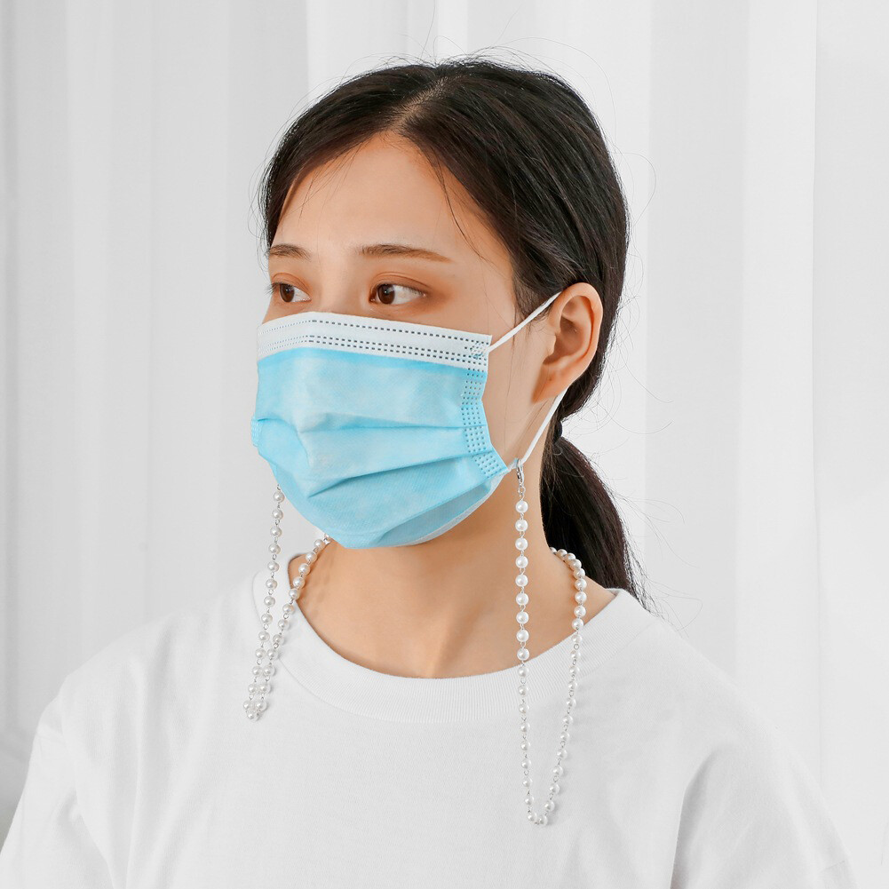 Kính Mắt Thời Trang BAGOO, Chuỗi Hạt Ngọc Trai, Đeo Cổ, Có Dây Buộc, Đính Ngọc Trai, Hình Hoa Và Mặt Kính