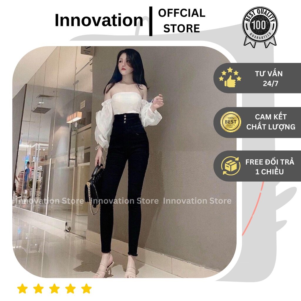 Quần jean nữ lưng cao bigsize skinny cạp cao 3 khuy co dãn 4 chiều chất đẹp loại 1 ta-301