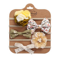 5pcs/set Baby Girls Flower Bow Headband Elastic Flower Princess Hairband Infant Toddlers Hair Accessories