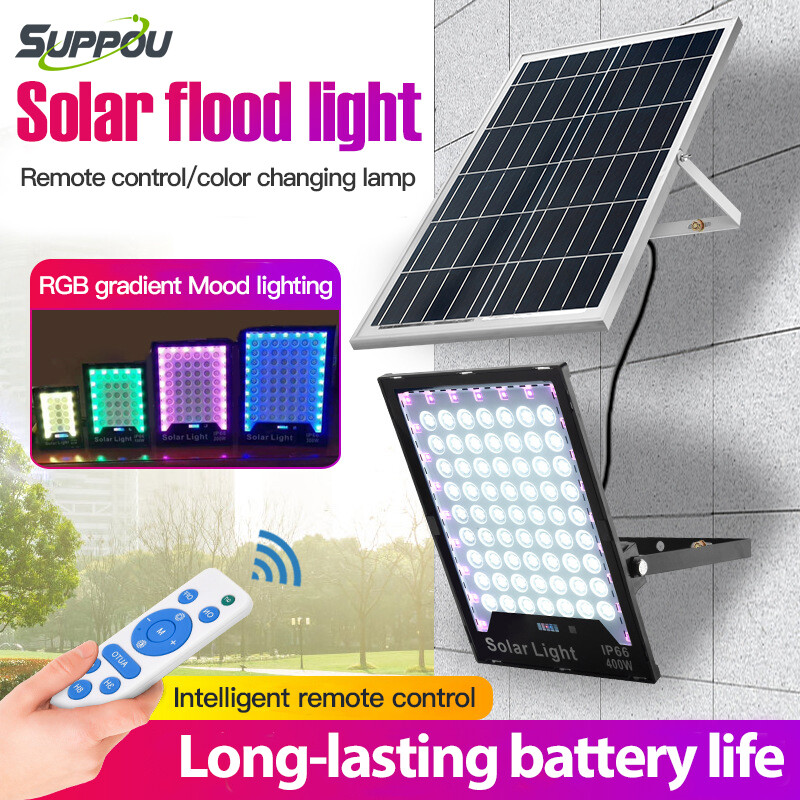 Đèn LED Ngoài Trời Năng Lượng Mặt Trời Suppou Đèn Pha LED Năng Lượng Mặt Trời Mới Đèn Năng Lượng Mặt Trời RGB Chống Nước Ngoài Trời Điều Khiển Đèn Sân Khấu Năng Lượng Mặt Trời Không Thấm Nước Dành Cho Sân Vườn Ngoài Trời