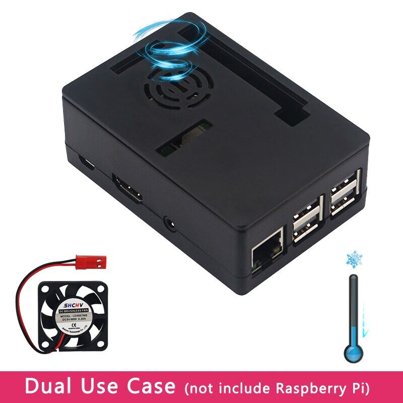 Vỏ hộp raspberry pi 3 b + vỏ hộp nhựa abs + quạt làm mát 5v cho màn hình cảm ứng raspberry pi 3 3.5 inch