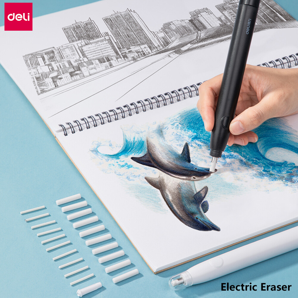 Deli 1 Cục Tẩy Điện Cầm Tay, Thiết Bị Điều Chỉnh Độ Ồn Thấp Cục Tẩy Sửa Chữa Có Thể Điều Chỉnh Độ Dày Lõi Bút Chỉnh Sửa Vẽ Viết Cho Học Sinh Dụng Cụ Văn Phòng Phẩm Lau Ma Thuật Chỉnh Sửa Sai Sai Về Nhà Phác Thảo Nghệ Thuật