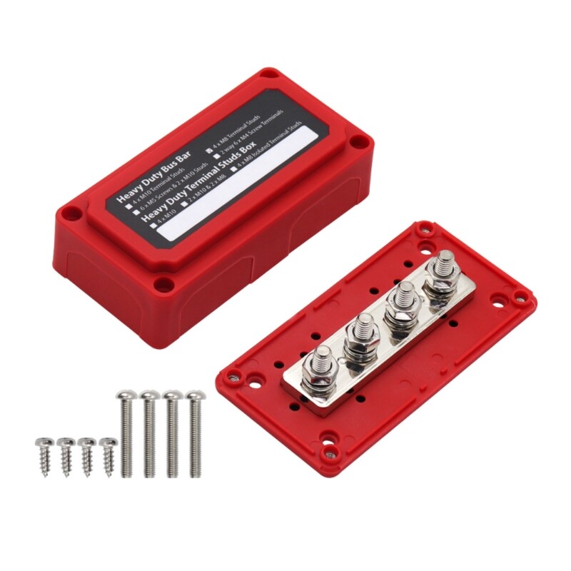 [Cửa hàng phụ tùng ô tô] 300A 48V dòng điện cao màu đỏ đen cho thanh xe buýt khối Vỏ bảng hộp chịu lực cao MOD