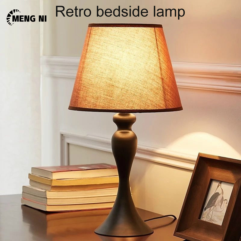 Hangdianđèn bàn đèn cạnh giường retro đèn trang trí đèn led học tập văn phòng đèn ngủ mờ bảo vệ mắt phong cách retro