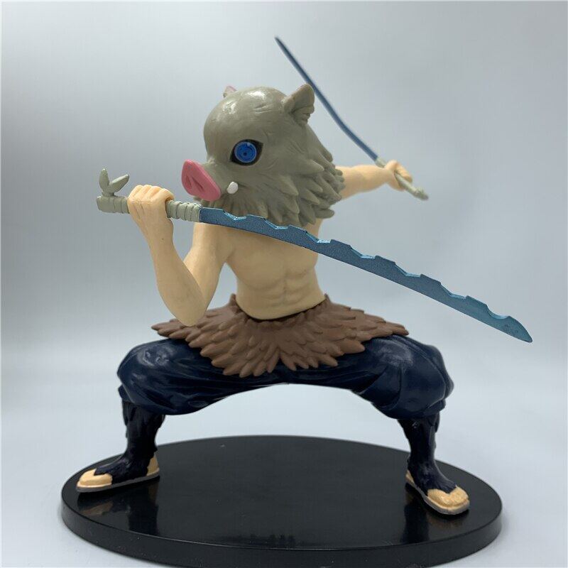16cm Demon Slayer Inosuke Double Sword Fighting PVC Action Figure Kimetsu