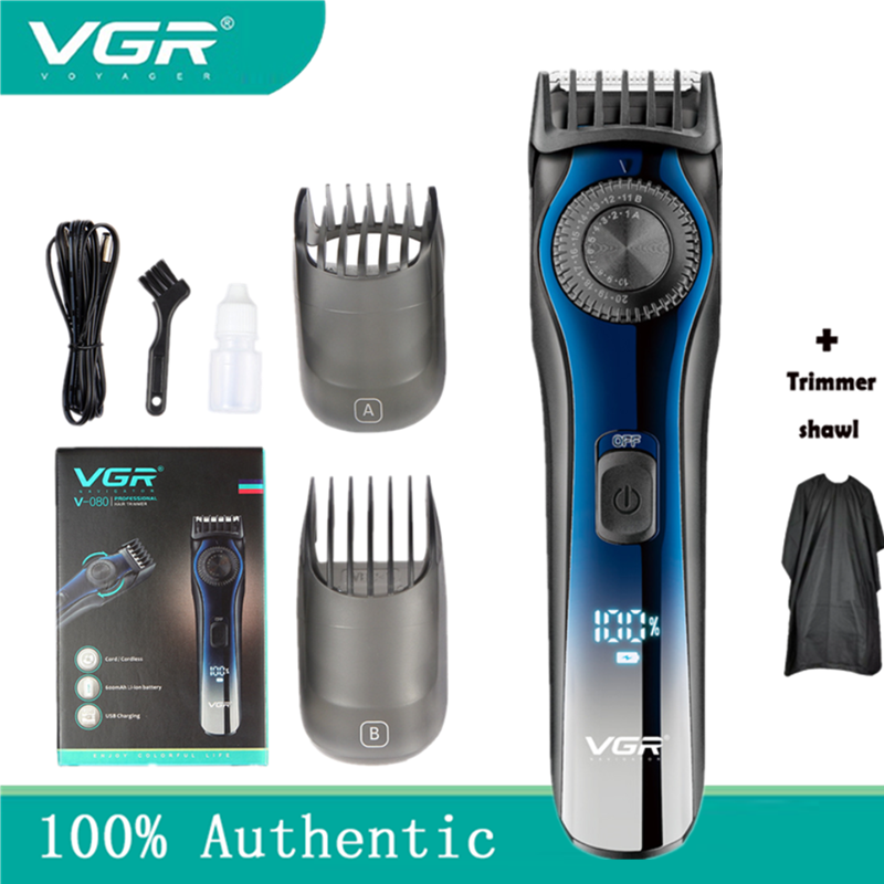 Tông Đơ Cắt Tóc Điện Chuyên Nghiệp VGR, Máy Cắt Râu Cho Nam, Đầu Cắt Tóc Tông Đơ Điều Chỉnh Cạnh