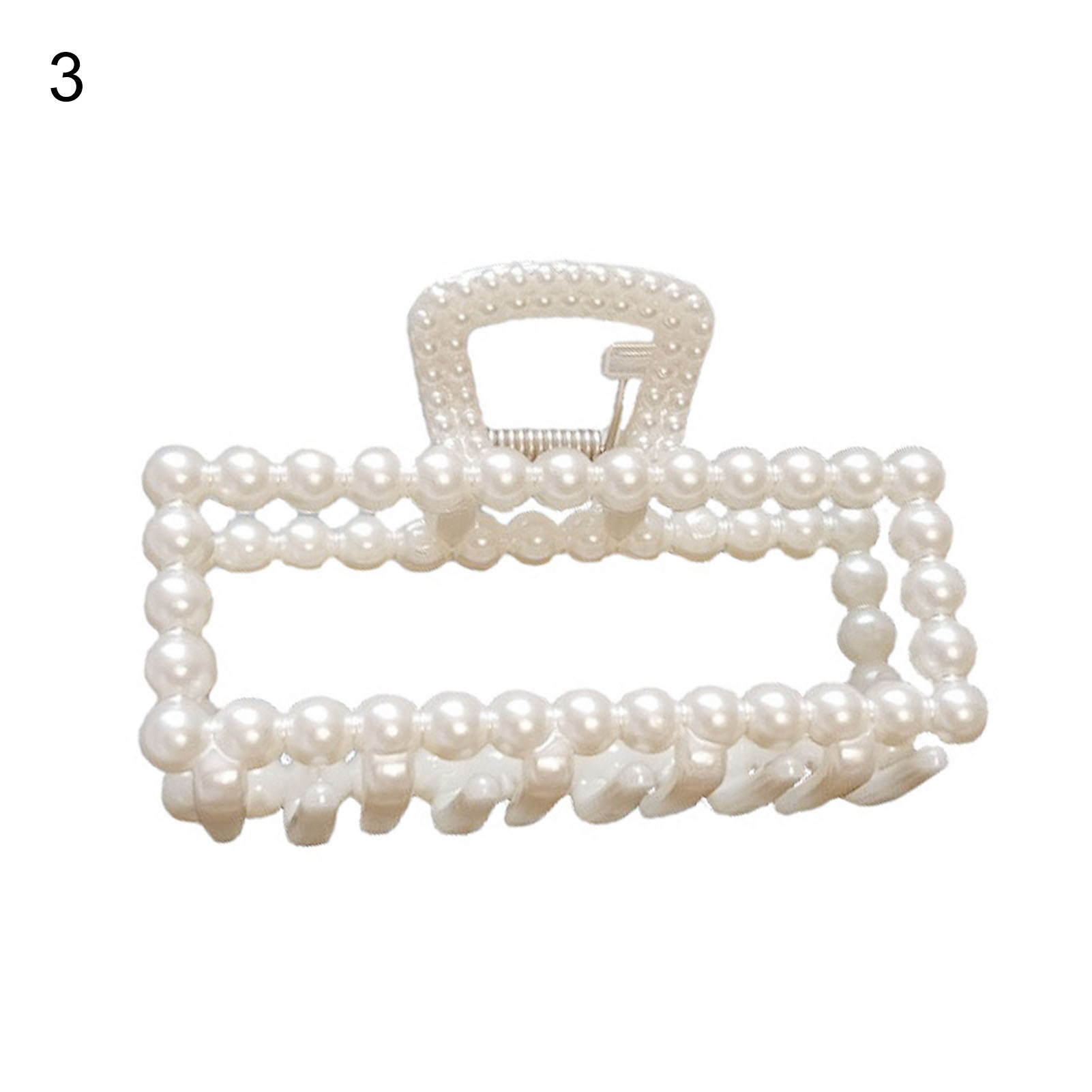 Hair Claw Elegant Hair Accessories Imitation Pearl Ponytail Holder Large Jaw Clip for Hair Styling ราคา 25 บาท*ส่งฟรี