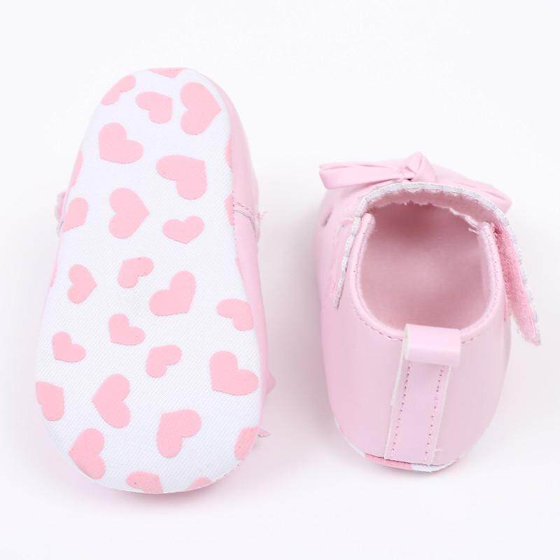 ★BALALA ทารกแรกคลอดหญิงรองเท้าล้อมแบบนุ่ม Sole Anti-SLIP รองเท้าผ้าใบรองเท้าติดโบว์