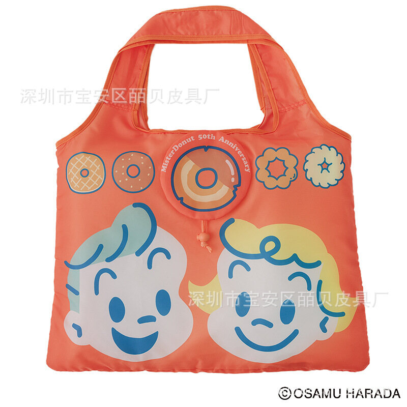 🧚👝túi phụ lục linh tinh của nhật bản túi mua sắm gấp gọn cầm tay dễ mang theo sức chứa lớn kỷ niệm 50 năm hình bánh donut dễ thương của ông