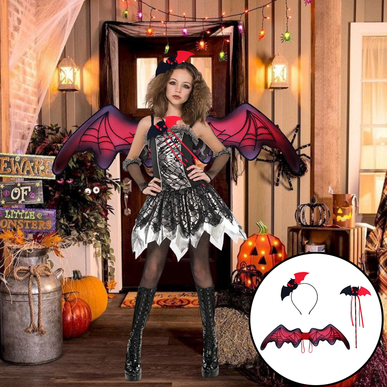 Stage Performance Bat Costume Accessorie Enchanting Halloween Bat Costume