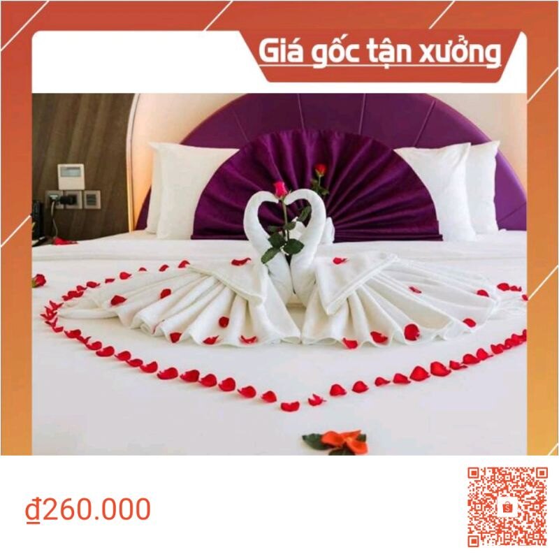 Combo 04 khăn tắm gấp thiên nga cotton 100% mềm mại 70x140cm