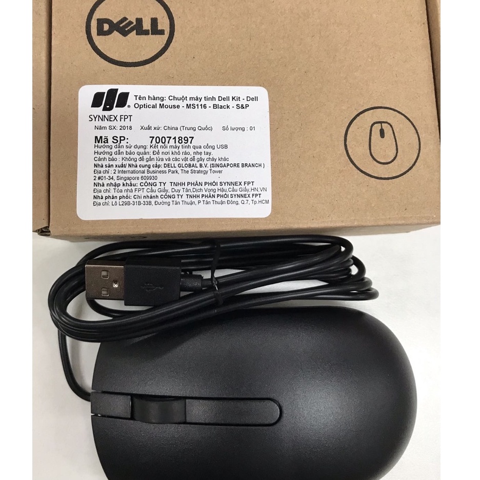 Chuột có dây dell ms116 - hàng chính hãng