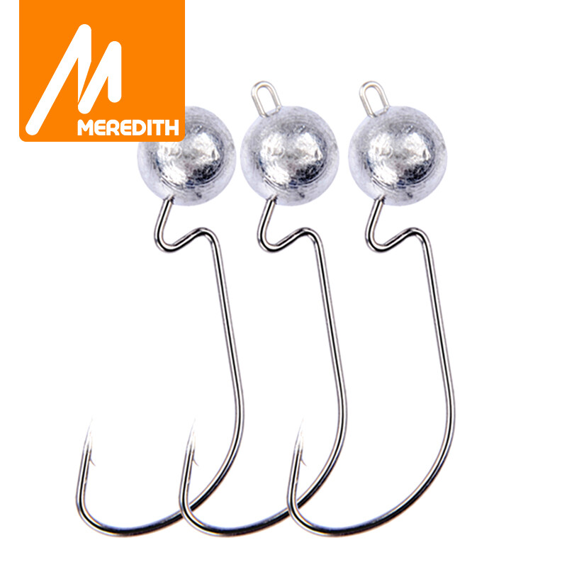 Meredith 10 cái/lốc tiếp xúc với jig đầu mồi jig móc đầu 3.5g 5g 7g 10g 14g lưỡi câu, phụ kiện câu cá