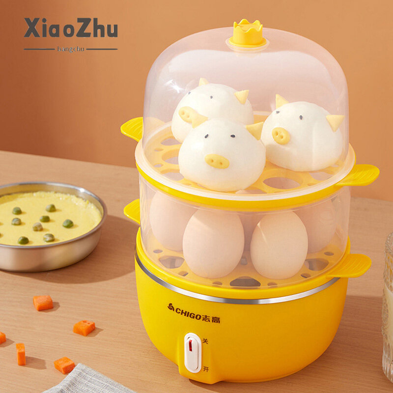 XiaoZhubangchu Quà Tặng Máy Máy Luộc Trứng Gia Dụng Nhỏ 1 Người Điện Tự Động Giảm Trứng Hấp Đa Năng Trứng Hấp