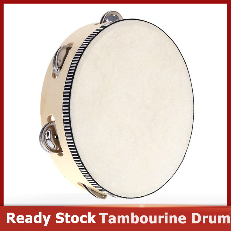Tamborine 8 Tay Cầm Chuông Trống Bạch Dương Kim Loại Jingles Bộ Gõ Đồ Chơi Giáo Dục Âm Nhạc