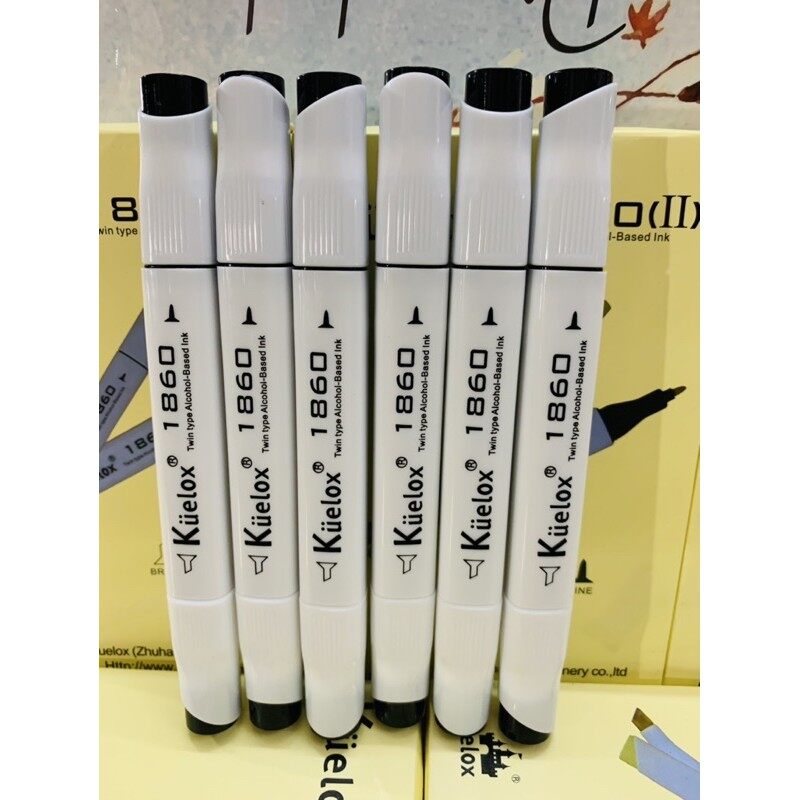 Bút market màu đen kuelox/ bút dạ 2 đầu