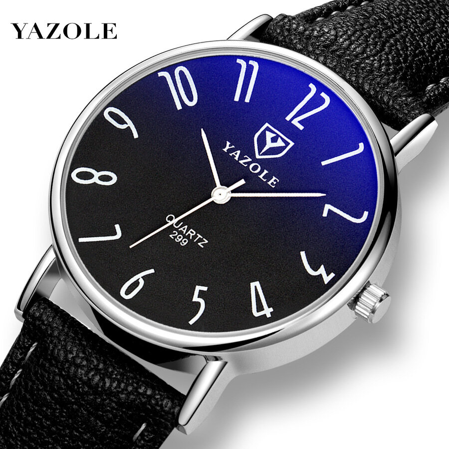 Đồng Hồ Thương Hiệu Xa Xỉ Hàng Đầu YAZOLE 299, Dành Cho Nam Giới, Đồng Hồ Thạch Anh Nam Thể Thao Thời Trang Xu Hướng Đồng Hồ Đeo Tay Quà Tặng Cho Nam Mứt Tangan Lelaki