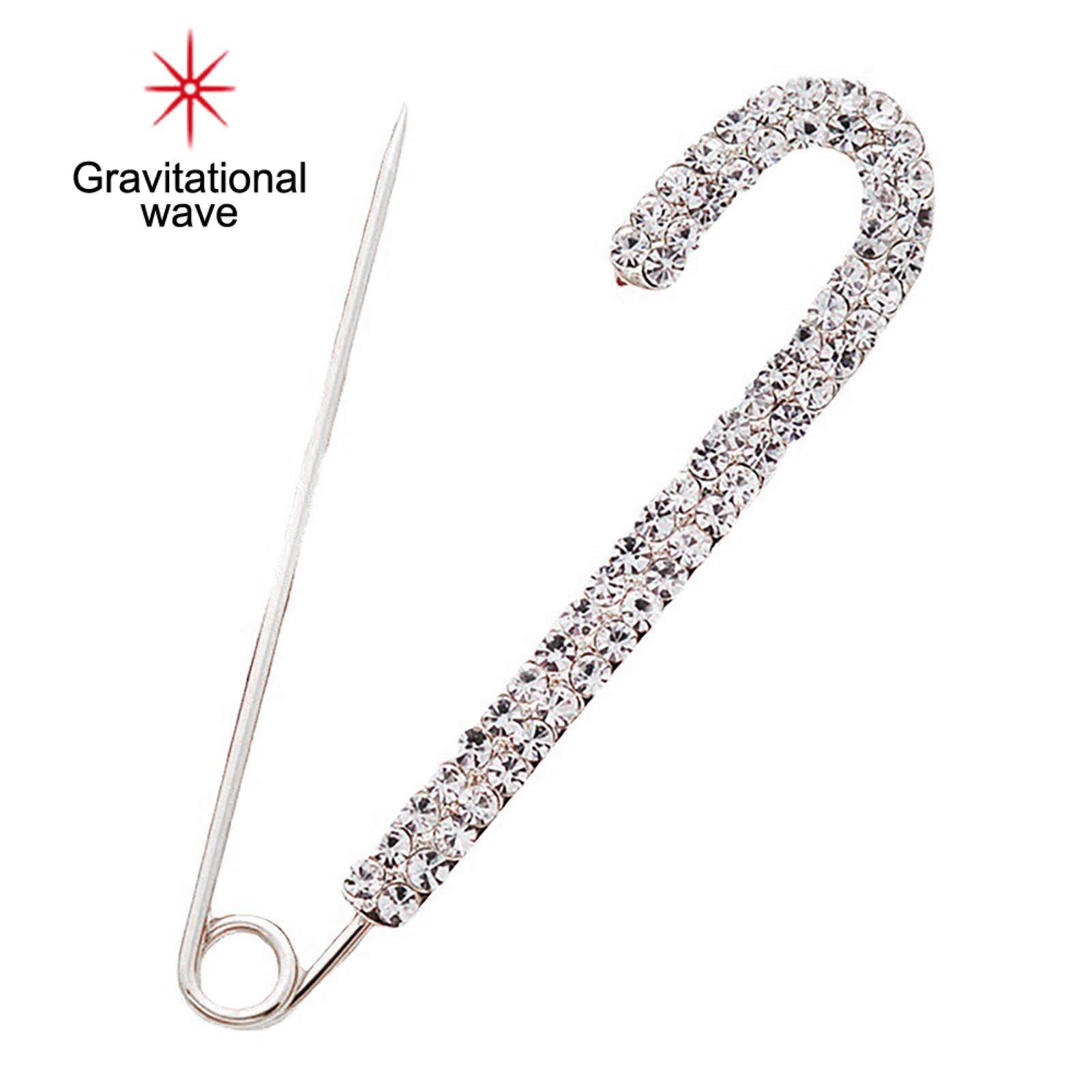 Gravitational wave Exquisite Anti-Exposure Brooch Pin Women Shining Rhinestone Sweater Safety Pin Costume Accessories Chic Sweater Clip