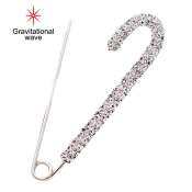 Gravitational wave Exquisite Anti-Exposure Brooch Pin Women Shining Rhinestone Sweater Safety Pin Costume Accessories Chic Sweater Clip