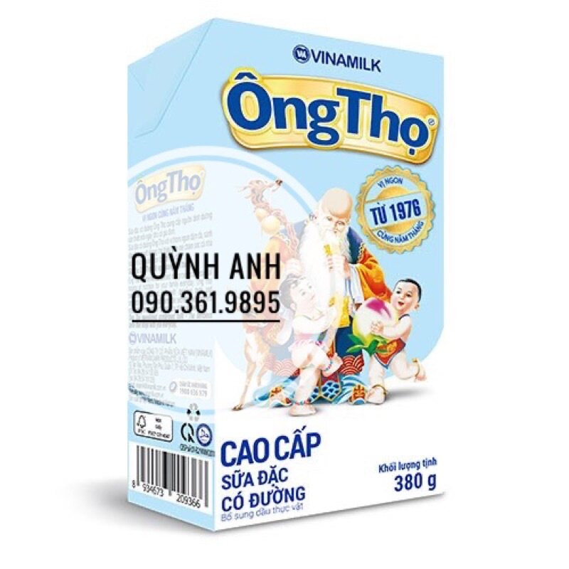 Sữa Đặc Có Đường Ông Thọ Chữ Xanh - Hộp Giấy 380Gr