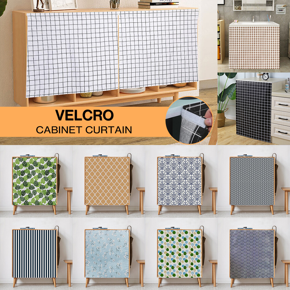 Rèm Cửa Tủ Bằng Vải Tự Dính Rèm Cửa Tự Dính Chống Bụi Khóa Dán Để Chặn Rèm Vải Bụi Rèm Cửa Tủ Đựng Đồ Lặt Vặt