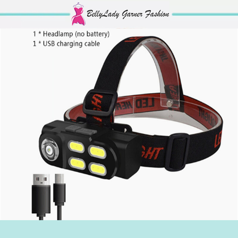 Đèn pha led mini cầm tay đèn đội đầu pin 18650 sạc usb đèn lồng câu cá đèn cắm trại