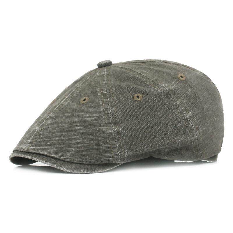 Generic Washed Cotton Beret Men's Retro Cap Curved Hat Classic 8 Piece ...