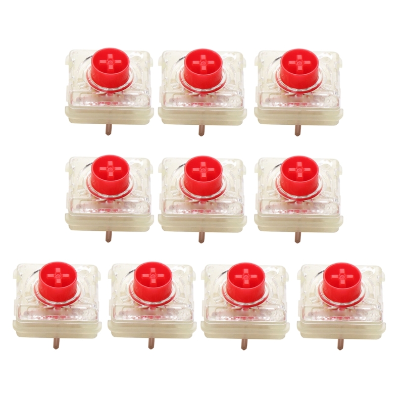 10 chiếc công tắc cherry mx màu đỏ/bạc rgb cấu hình thấp công tắc tuyến tính gắn tấm cho bàn phím cơ