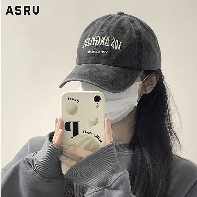 ASRV Retro washed baseball hat men and women ins embroidery sun visor peaked cap male