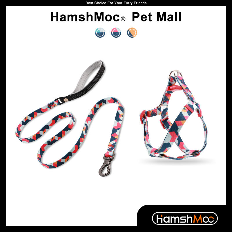 HamshMoc Step In Dog Harness And Leash Set Adjustable Pet Harness Soft Padded Nylon Dog Leash for Small Medium Large Dogs ราคา 566 บาท*ส่งฟรี