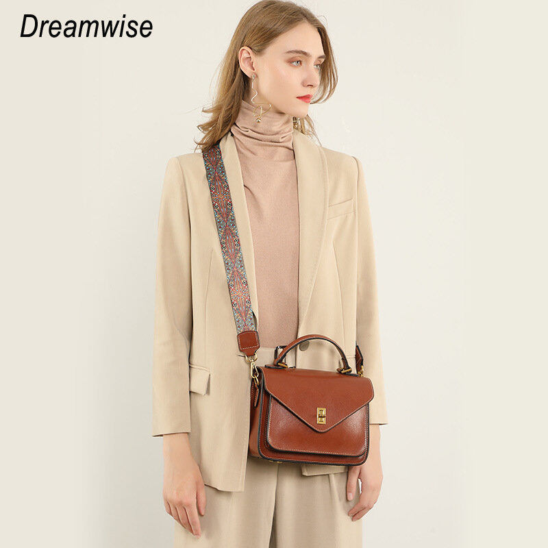 Dreamwise Shoulder Sling Bags Women Genuine Cow Leather New Simple Handbags Fashion Temperament Ladies Crossbody Postman Bag - ยี่ห้อ Dreamwise ราคา 1,513 บาท*ส่งฟรี