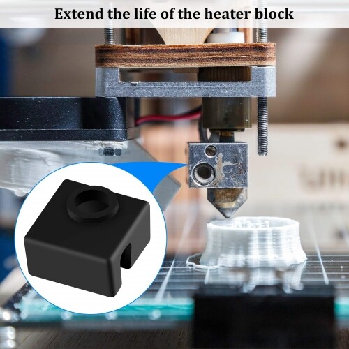3D Printer Heater Block Silicone Sock Extruder Case Cover MK7/MK8/MK9 Nozzle Hotend for Creality CR-10,10S,Ender 3,Anet A8