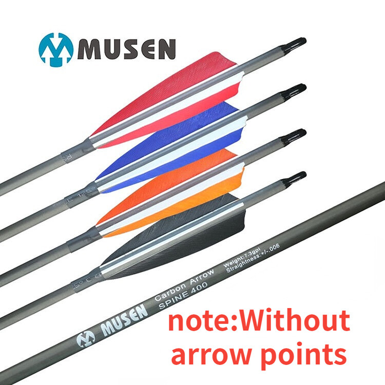6PCS Musen ID6.2MMPure Carbon Turkey Feather Arrow