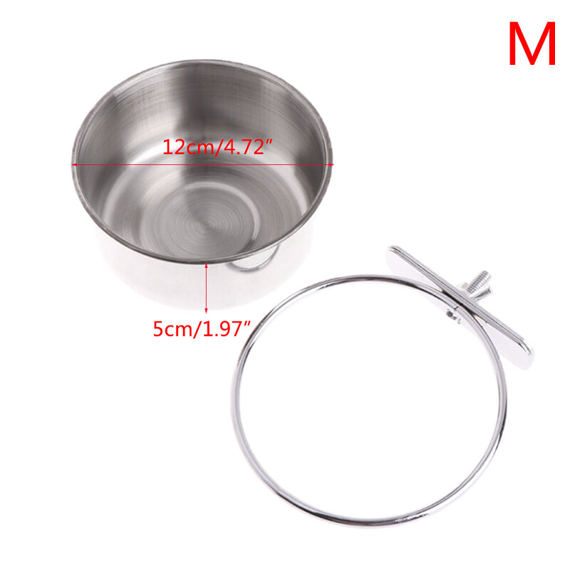 【Neleka】💖【HOT SALE】🎈🎈 Pet Hanging Bowl Stainless Steel Dog Cat Feeding Food Bird Water Dish Cage Bowl