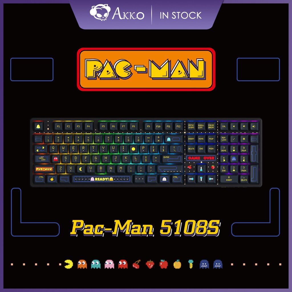 Akko Pac-Man 5108S Có Dây Hot-Swappable Bàn Phím Cơ Với Đèn Nền RGB